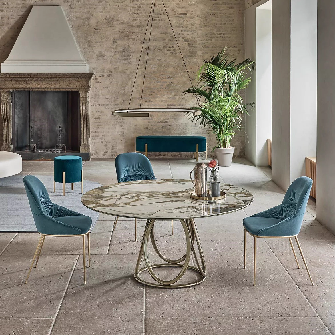 Стол Louis Round — Bontempi, мрамор