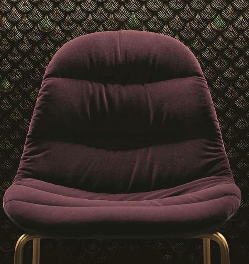 Каркас и наполнение: металл. Современный дизайн Барный стул Mood barstool covered — Bontempi, нубук, фото 4