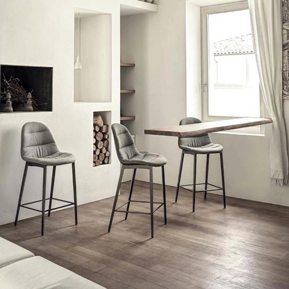 Барный стул Mood barstool covered — Bontempi, нубук
