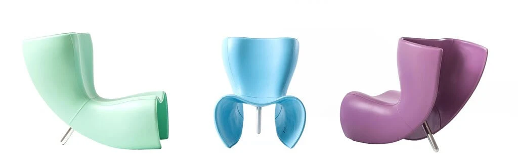 Каркас и наполнение: металл. Современный дизайн Кресло Felt 25 ° Anniversary — Cappellini, кожа, фото 2