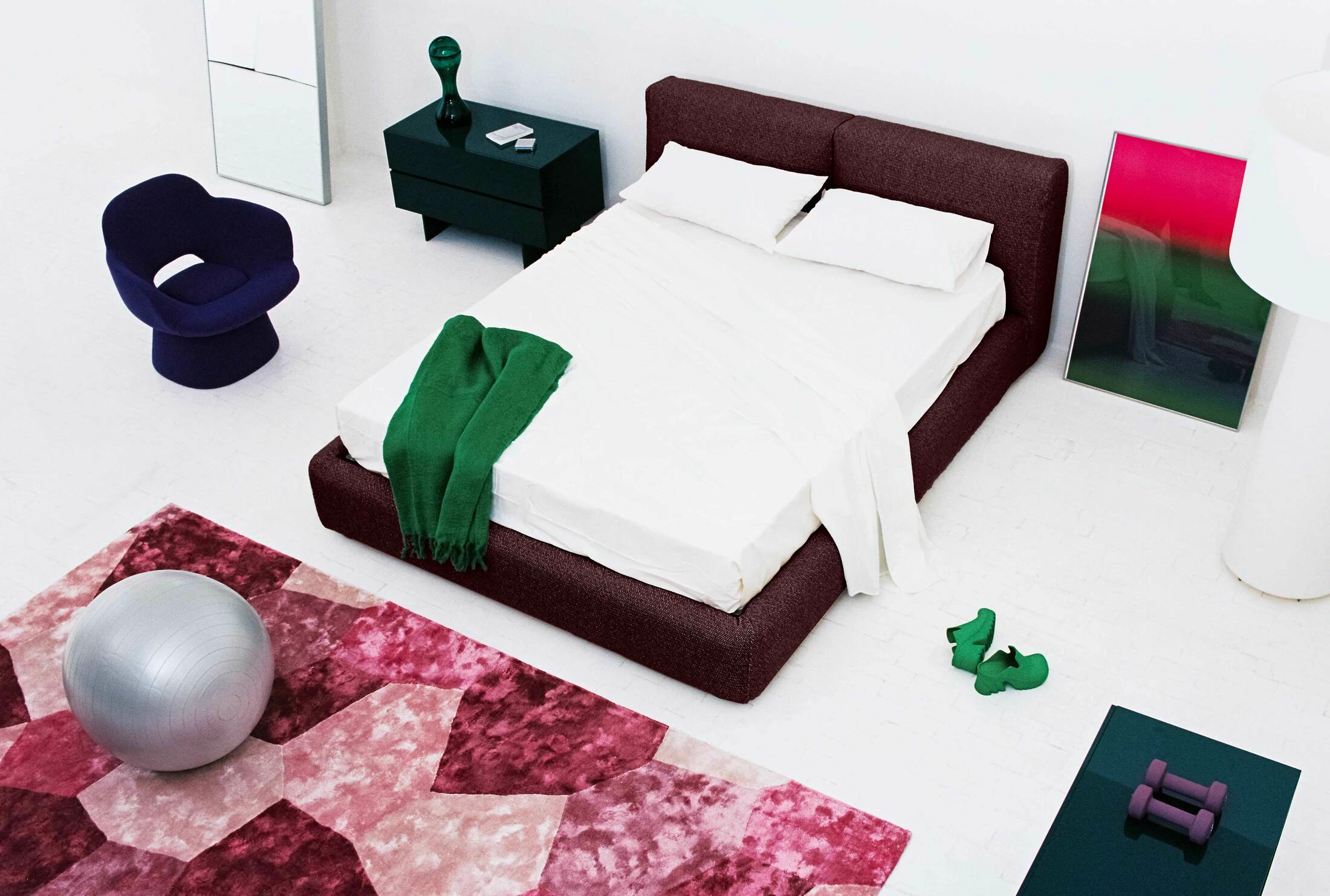 Современный дизайн Кровать Oblong Plus Bed — Cappellini, кожа, фото 2
