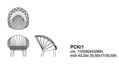 Каркас и наполнение: металл. Современный дизайн Кресло Peacock — Cappellini, металл, фото 3