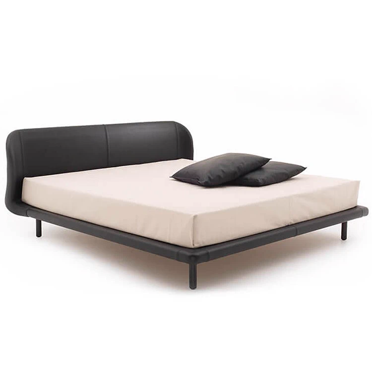 Каркас и наполнение: дерево. Современный дизайн Кровать Peg — Cappellini, кожа, фото 2