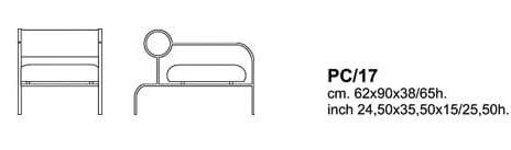Каркас и наполнение: металл, ППУ. Современный дизайн Кресло Sofa With Arms — Cappellini, текстиль, фото 4