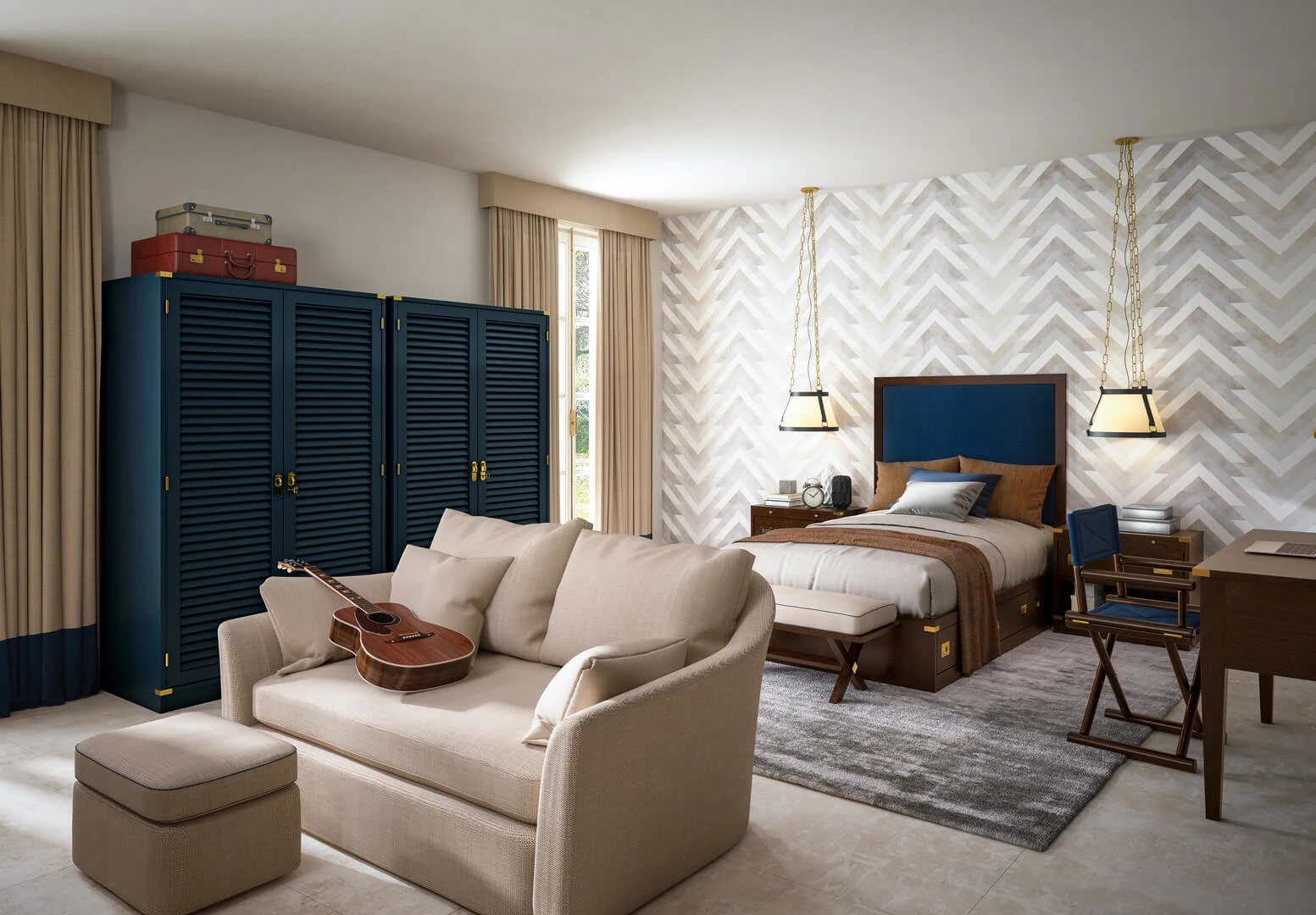 Пуф Mastroianni — Caroti, ткань, фото 2