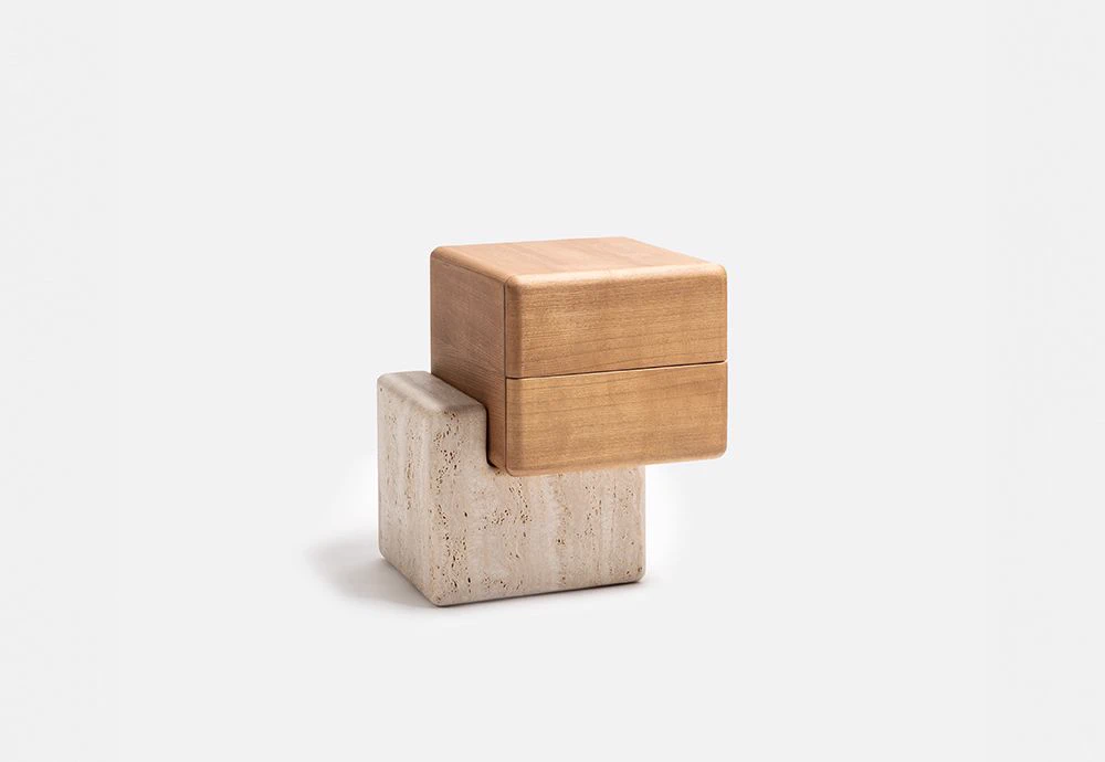 Каркас и наполнение: дерево. Современный дизайн Прикроватная тумбочка Brick N — Carpanese Home, дерево, фото 3