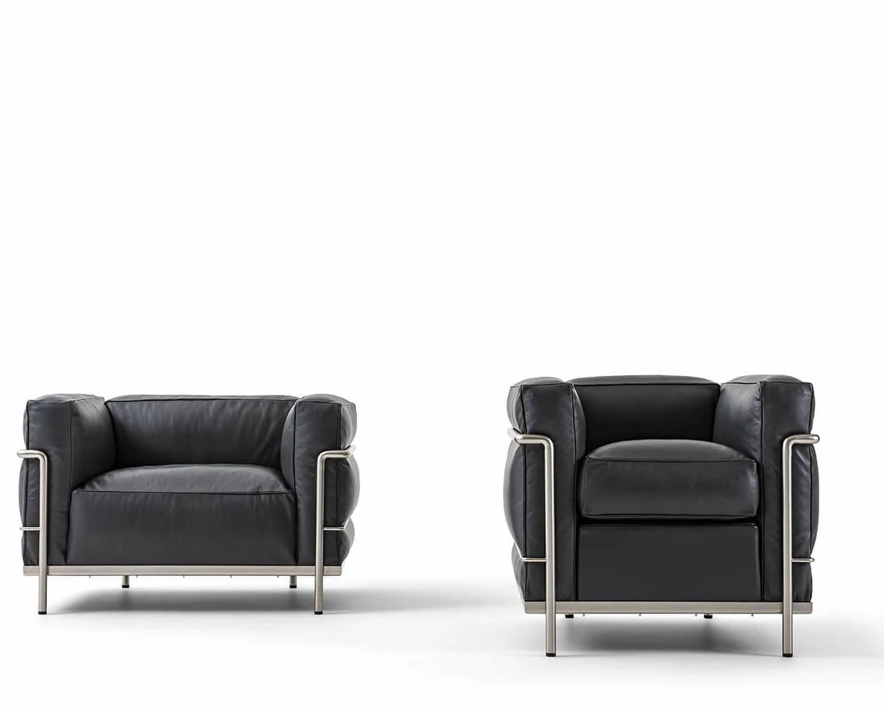 Каркас и наполнение: металл. Современный дизайн Кресло 002 LC2/ 003 LC3 Fauteuil Grand Confort Durable — Cassina, металл, фото 2