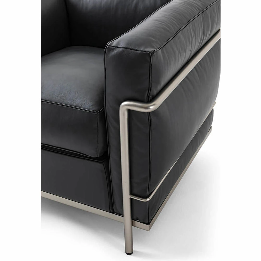 Каркас и наполнение: металл. Современный дизайн Кресло 002 LC2/ 003 LC3 Fauteuil Grand Confort Durable — Cassina, металл, фото 5