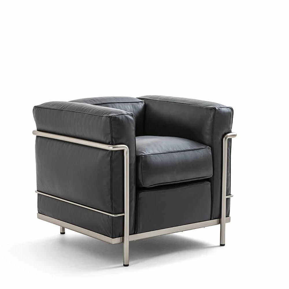 Каркас и наполнение: металл. Современный дизайн Кресло 002 LC2/ 003 LC3 Fauteuil Grand Confort Durable — Cassina, металл