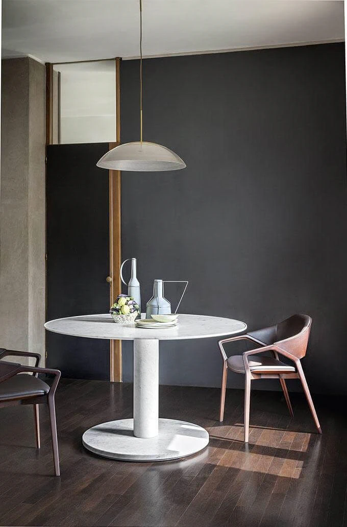 Каркас и наполнение: металл. Современный дизайн Стол 199 10 — Cassina, мрамор, фото 2