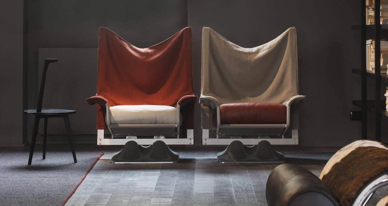 Каркас и наполнение: металл. Современный дизайн Кресло 650 Aeo — Cassina, кожа, фото 2