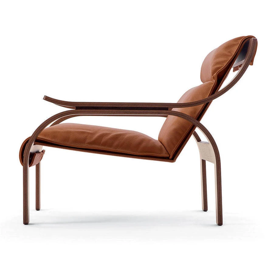 Каркас и наполнение: массив дерева. Современный дизайн Кресло 722 Woodline — Cassina, кожа, фото 3