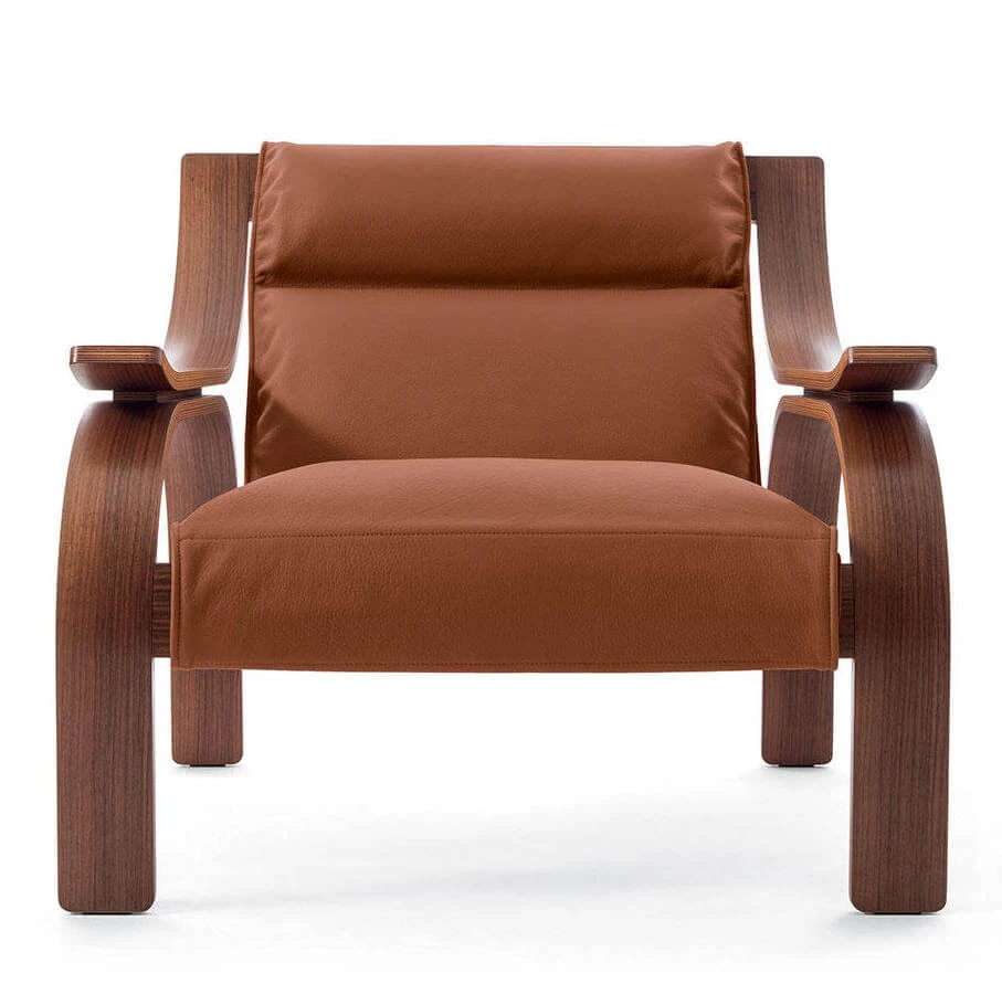 Каркас и наполнение: массив дерева. Современный дизайн Кресло 722 Woodline — Cassina, кожа, фото 4