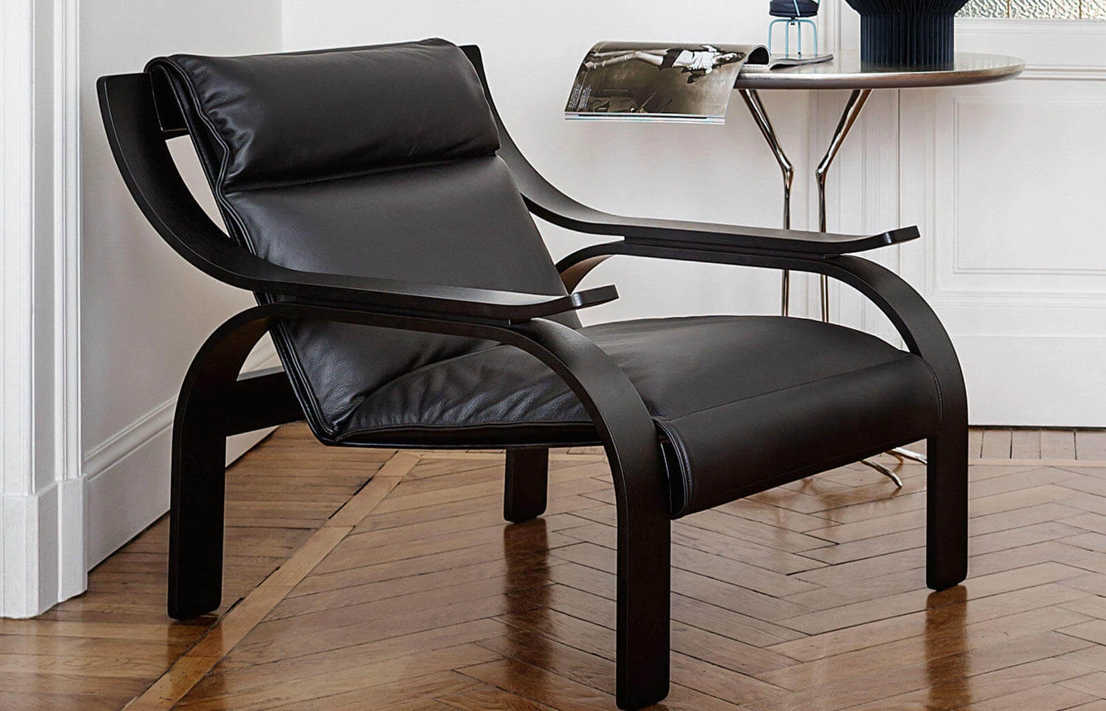 Каркас и наполнение: массив дерева. Современный дизайн Кресло 722 Woodline — Cassina, кожа, фото 6