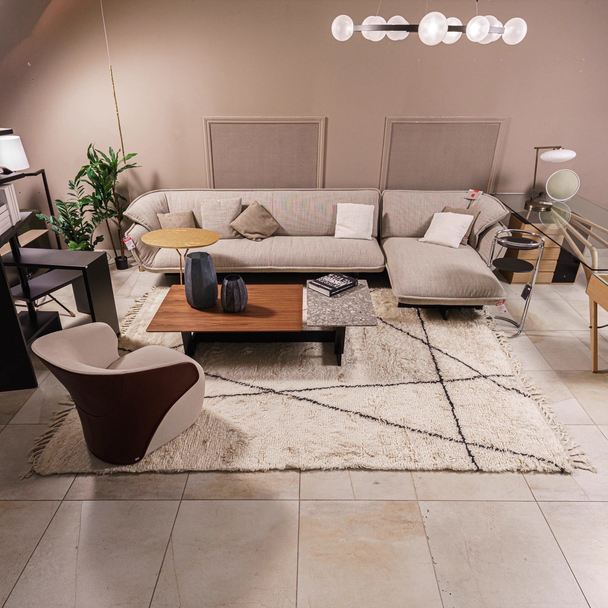 Диван с шезлонгом Beam — Cassina, массив дерева