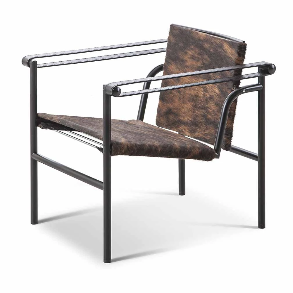Каркас и наполнение: металл. Современный дизайн Кресло LC1 Pampas — Cassina, кожа, фото 2