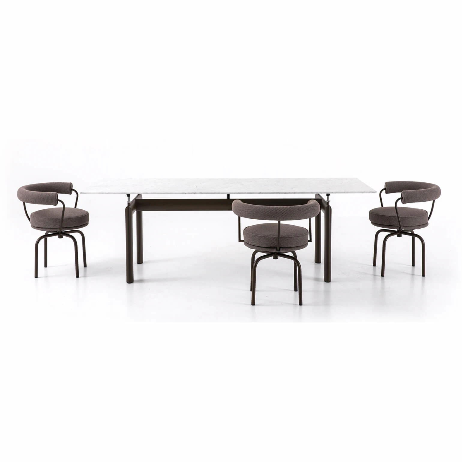Каркас и наполнение: сталь. Современный дизайн Стол LC6 Outdoor collection — Cassina, мрамор, фото 3