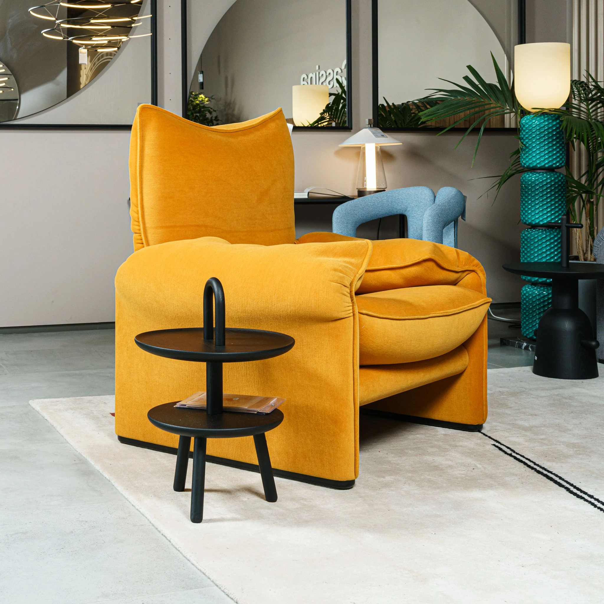 Современный дизайн Кресло Maralunga 40 Maxi Canarino — Cassina, кожа, фото 2