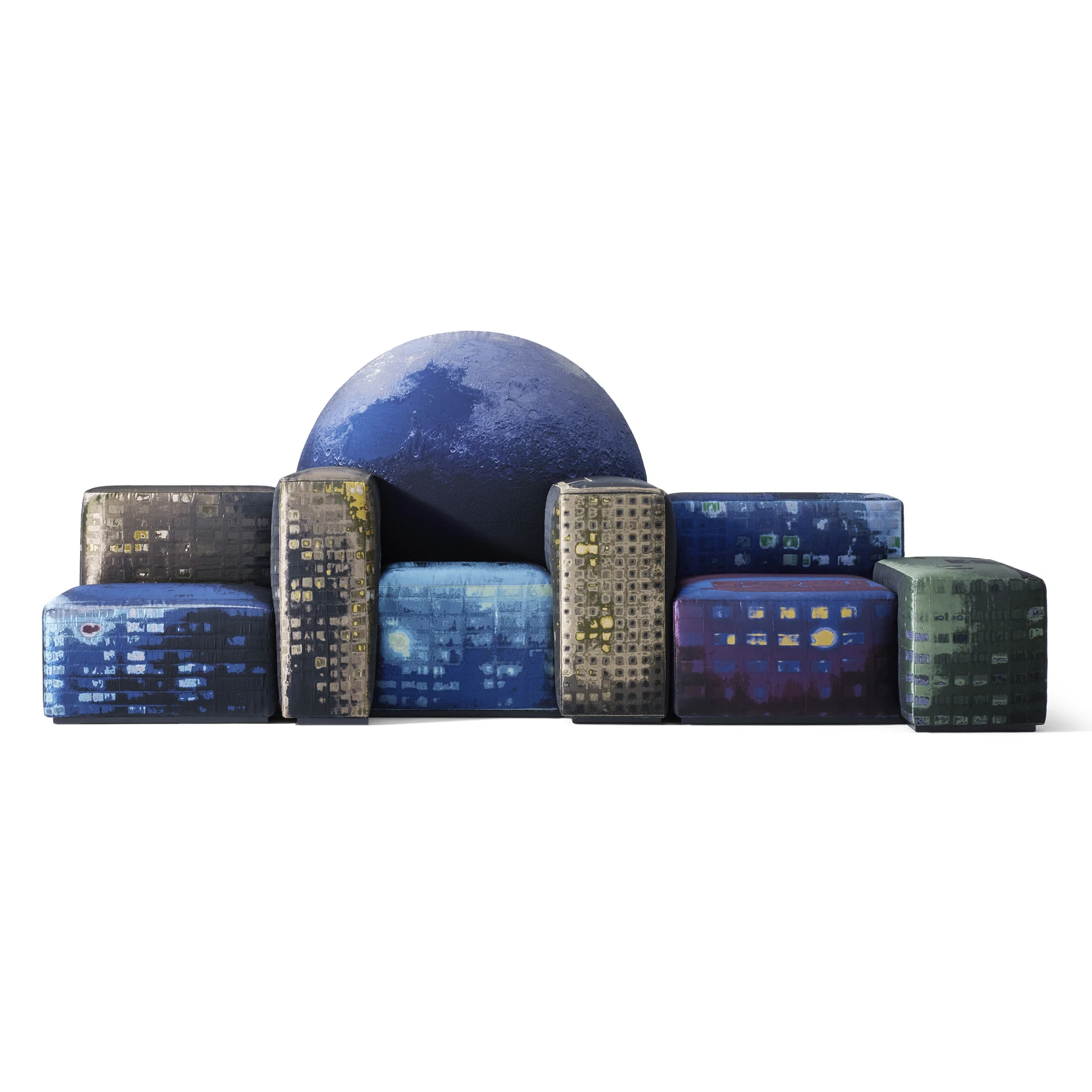 Каркас и наполнение: массив дерева, ППУ. Современный дизайн Диван Notturno a New York Limited Edition — Cassina, текстиль