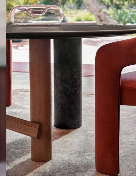 Каркас и наполнение: дерево. Современный дизайн Стол Sengu — Cassina, мрамор, фото 2