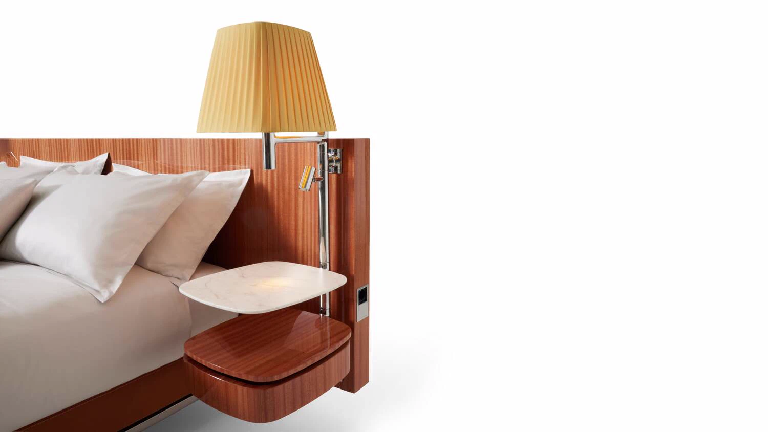 Каркас и наполнение: дерево, металл. Современный дизайн Кровать Volage Ex-S Night Wood — Cassina, кожа, фото 4