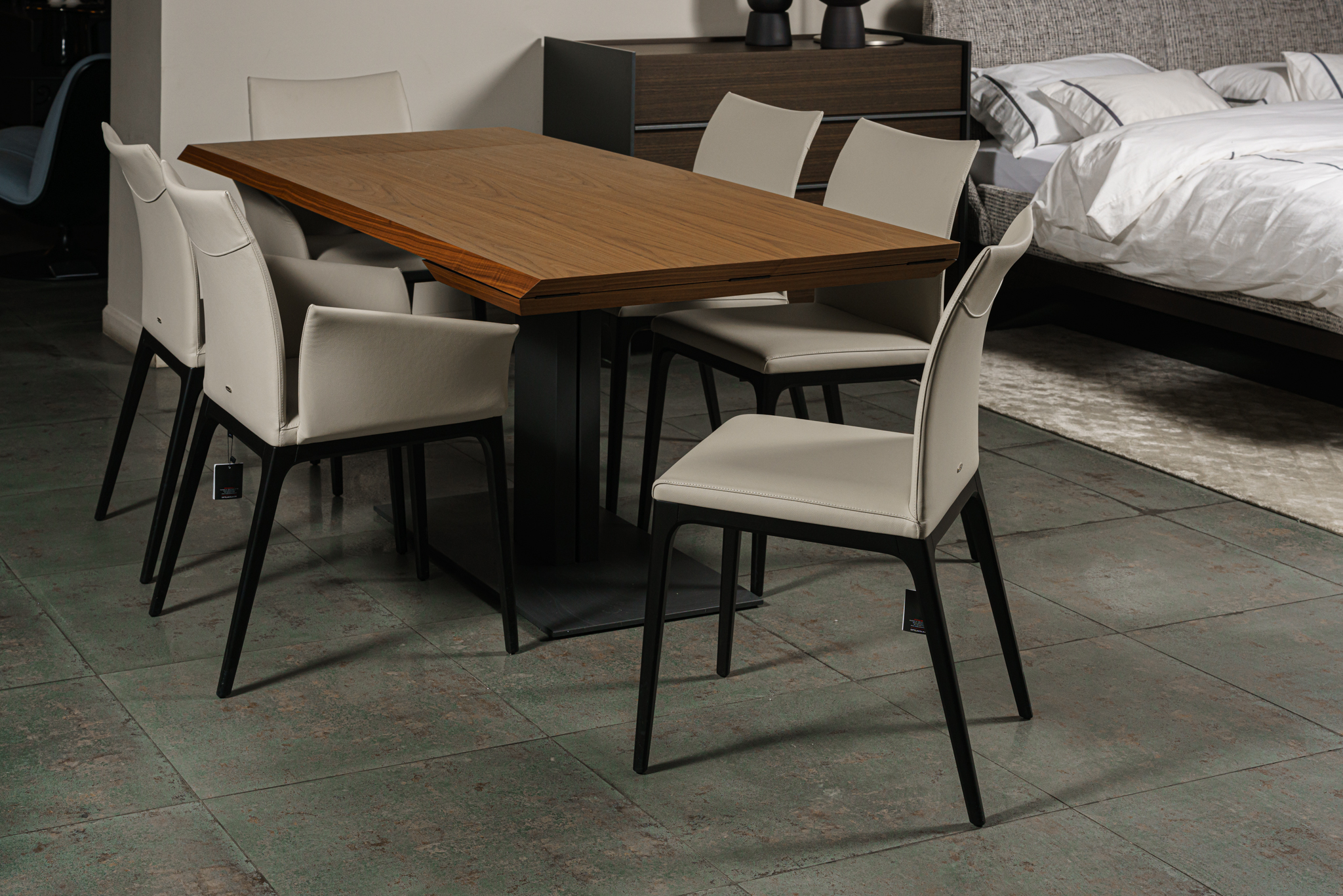 Стул без подлокотников Arcadia pelle 948 lino/nero — Cattelan Italia, кожа, фото 6