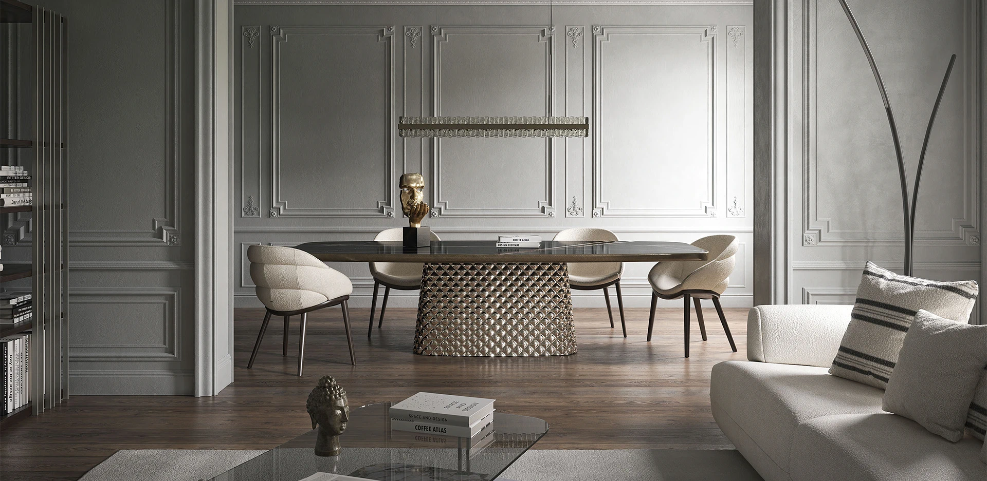 Современный дизайн Стол Atrium Keramik Premium — Cattelan Italia, стекло, фото 4