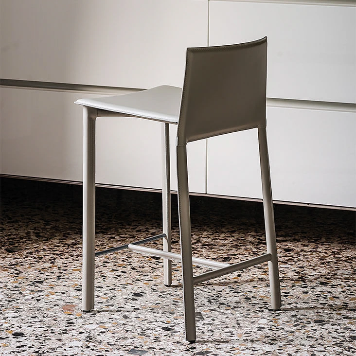 Барный стул Cliff cuoio 53 Ardesia — Cattelan Italia, кожа, фото 4