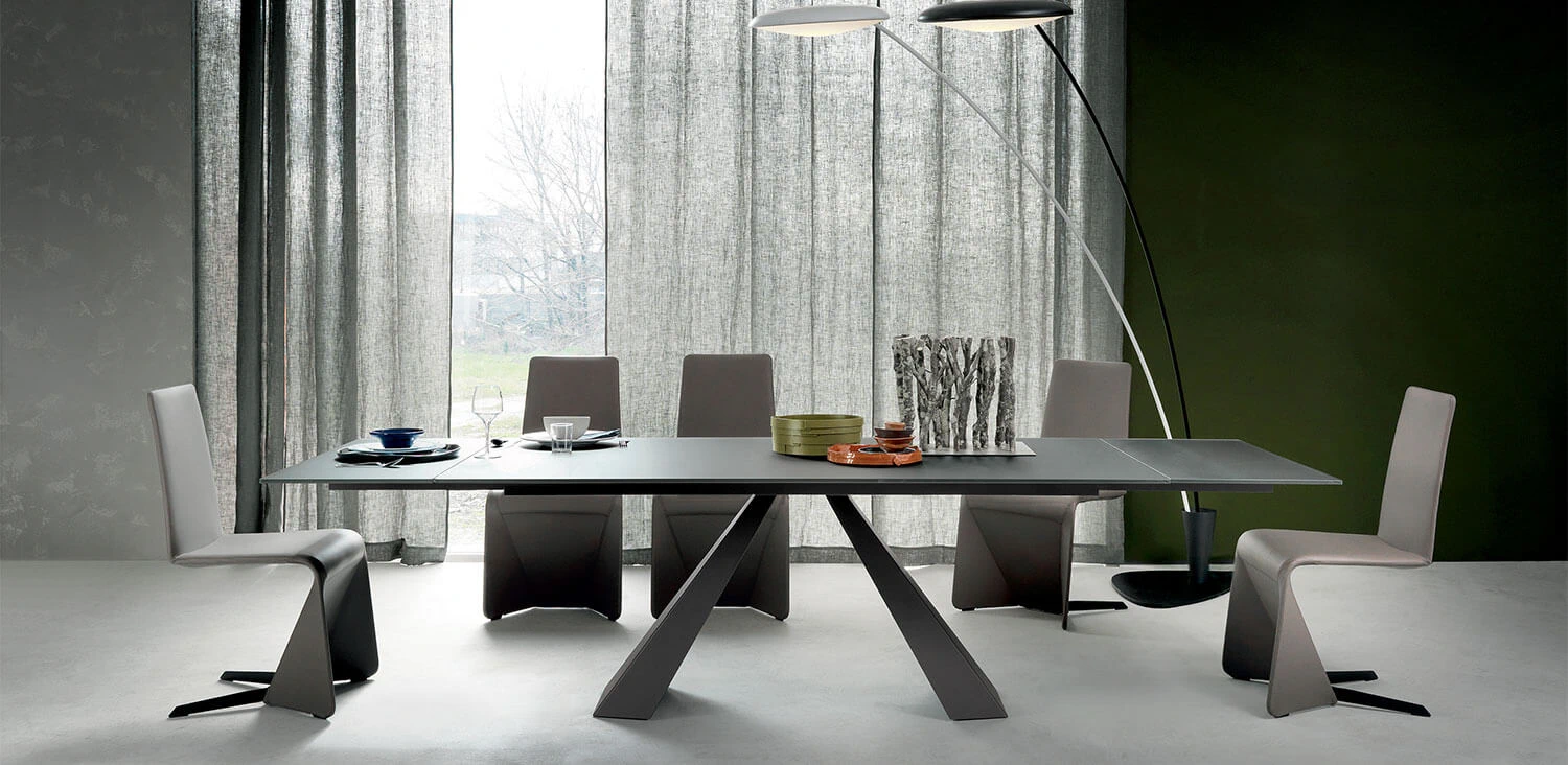 Каркас и наполнение: металл. Современный дизайн Стол Eliot Crystalart Drive — Cattelan Italia, стекло, фото 3