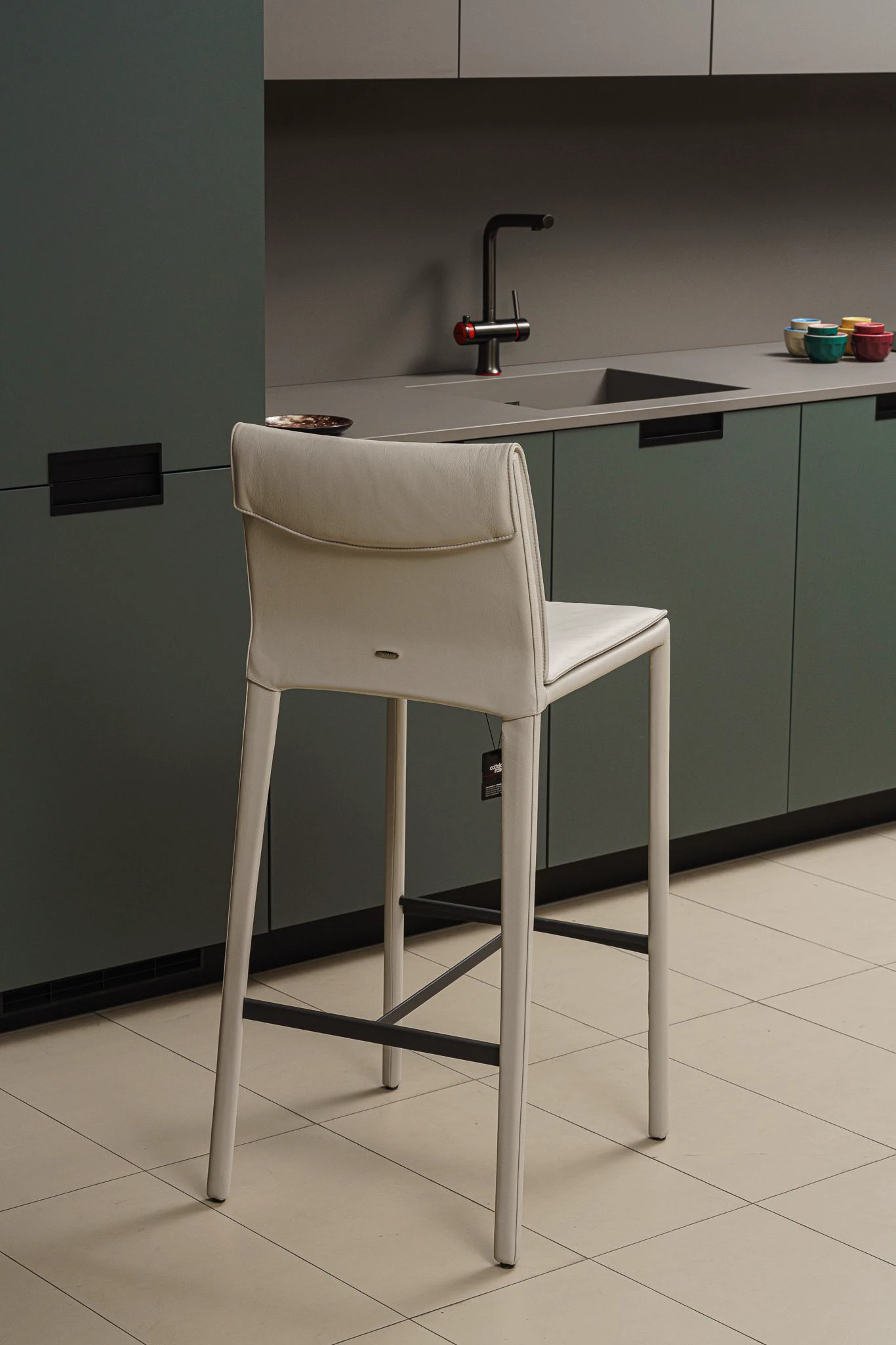 Барный стул Isabel A Pelle Dover — Cattelan Italia, кожа, фото 6