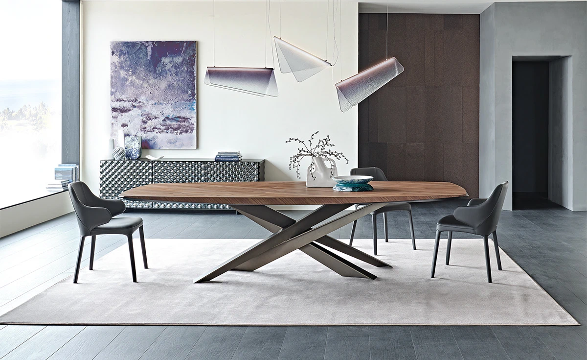 Каркас и наполнение: дерево, металл. Современный дизайн Стол Lancer Wood — Cattelan Italia, дерево, фото 4