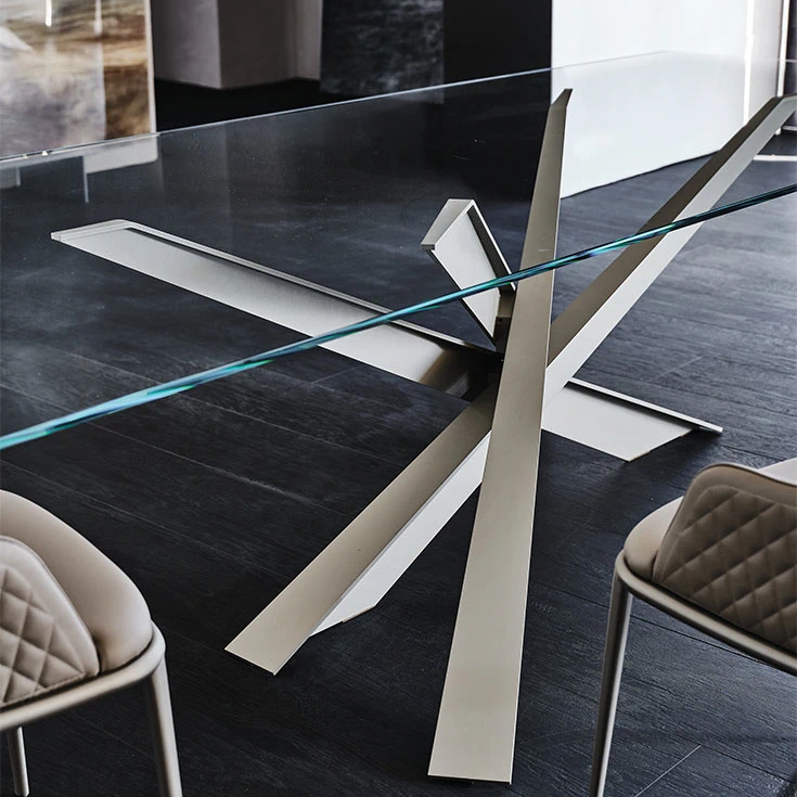 Каркас и наполнение: металл. Современный дизайн Стол Lancer — Cattelan Italia, стекло, фото 2