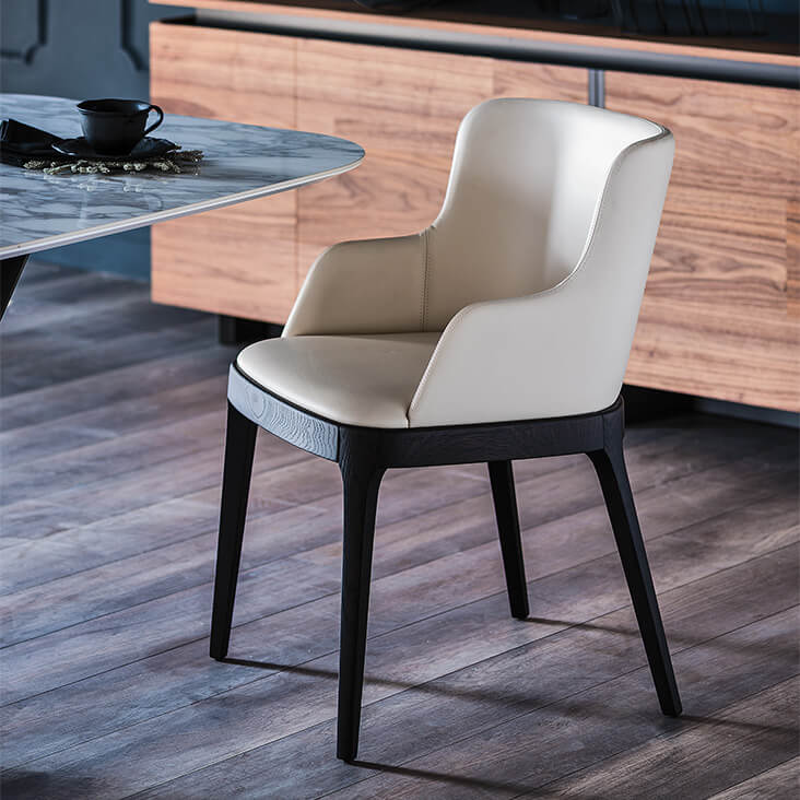 Стул Magda B frassino nero/tessuto B530 — Cattelan Italia, кожа