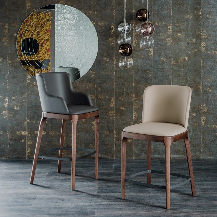 Барный стул Magda couture — Cattelan Italia, кожа, фото 6