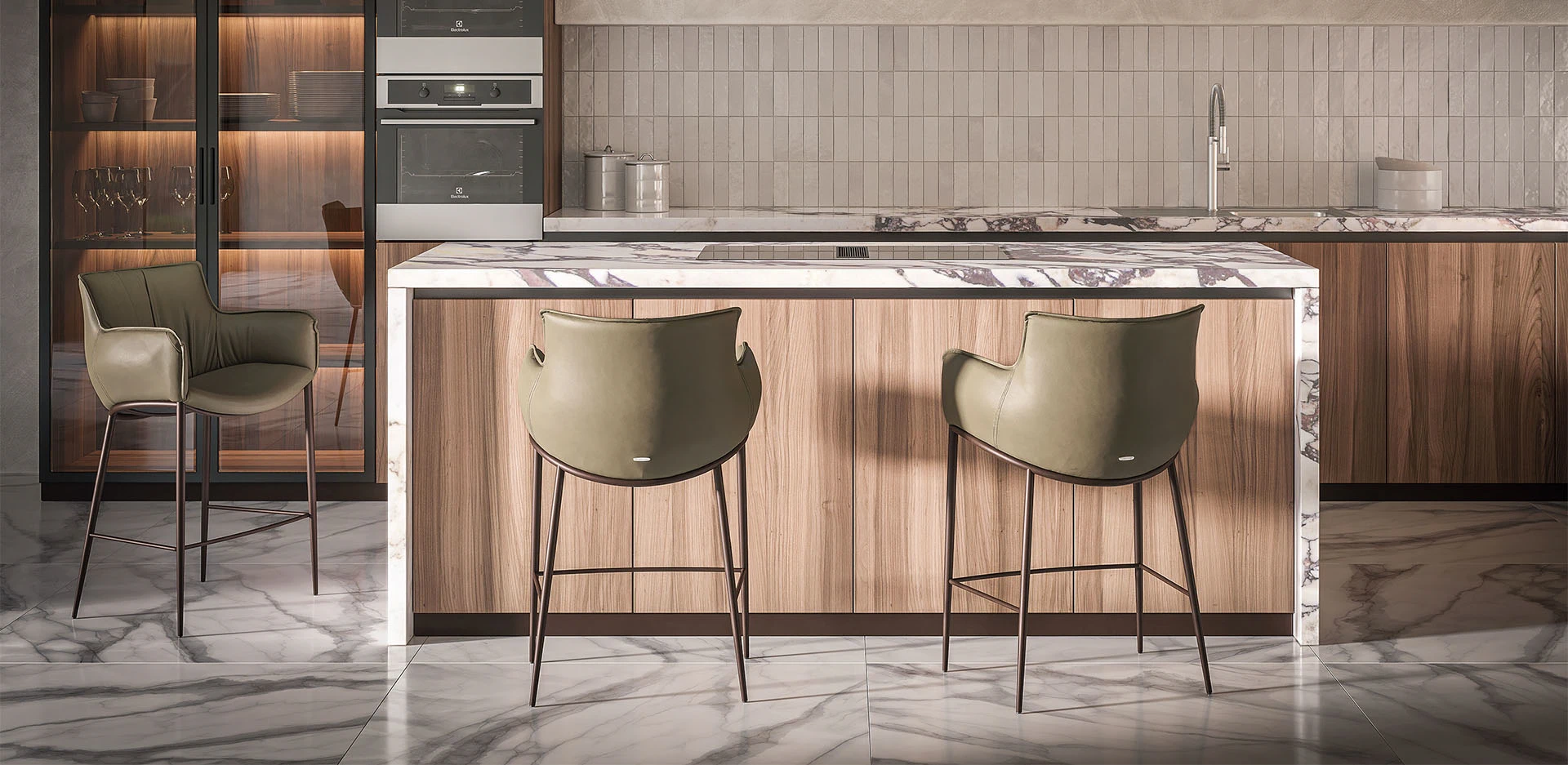 Барный стул Rhonda — Cattelan Italia, кожа, фото 2