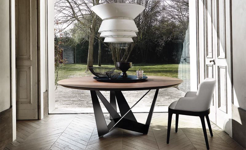 Стол Skorpio Ker-Wood Round — Cattelan Italia, стекло, фото 5