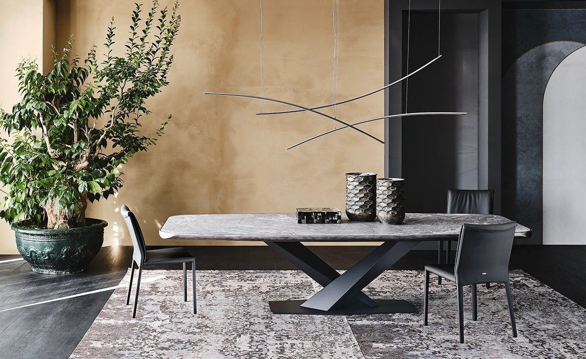 Каркас и наполнение: металл. Современный дизайн Стол Stratos Keramik Premium — Cattelan Italia, керамика, фото 6