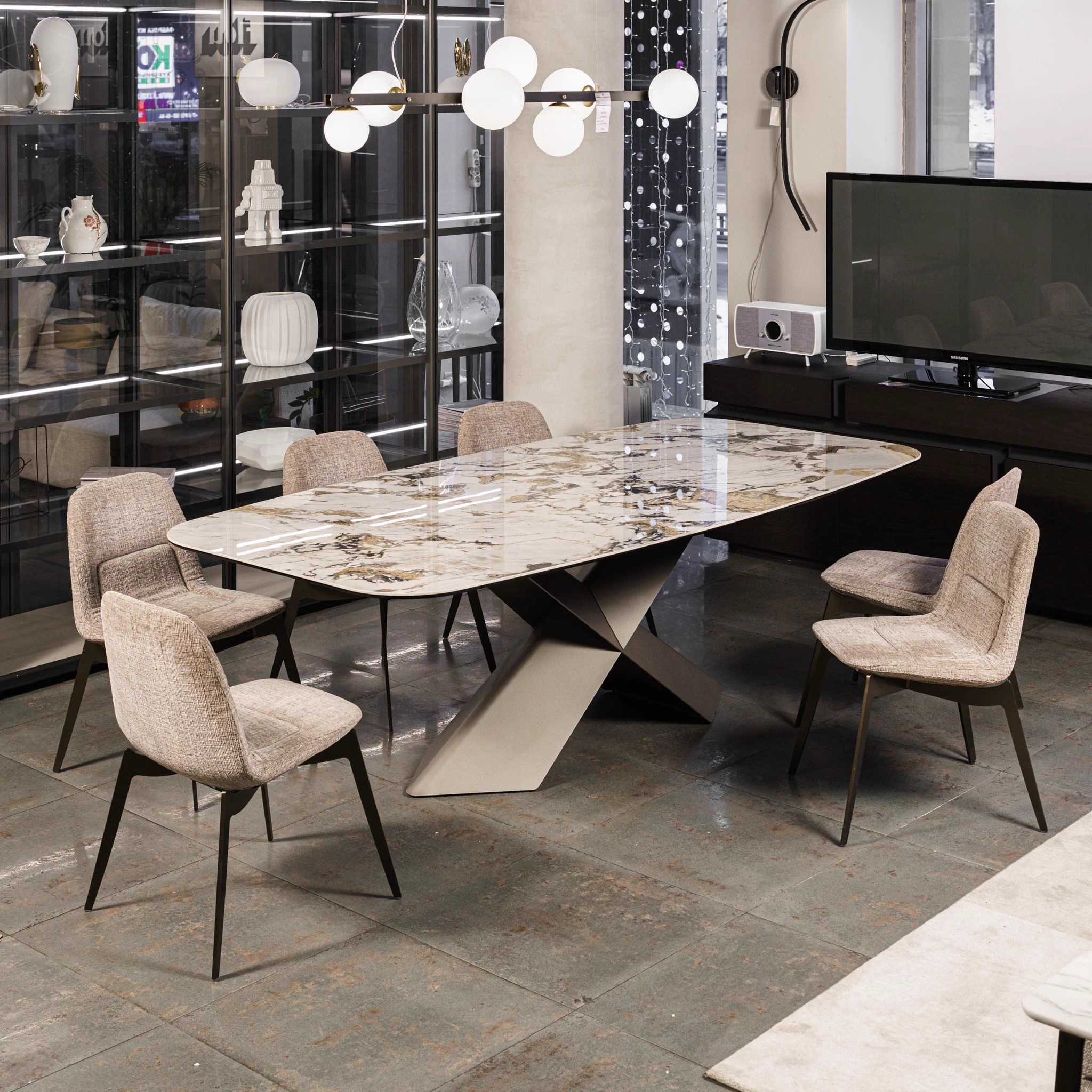 Стол Tyron Keramik KM11 Makalu — Cattelan Italia, стекло, фото 2