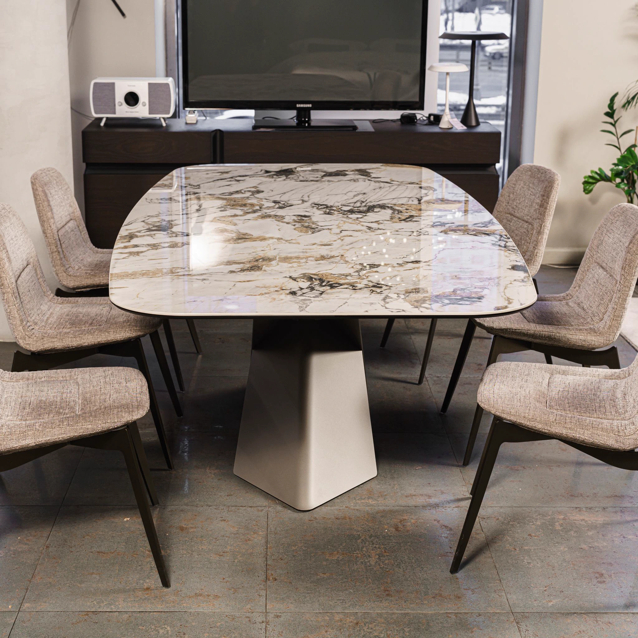 Стол Tyron Keramik KM11 Makalu — Cattelan Italia, стекло, фото 3