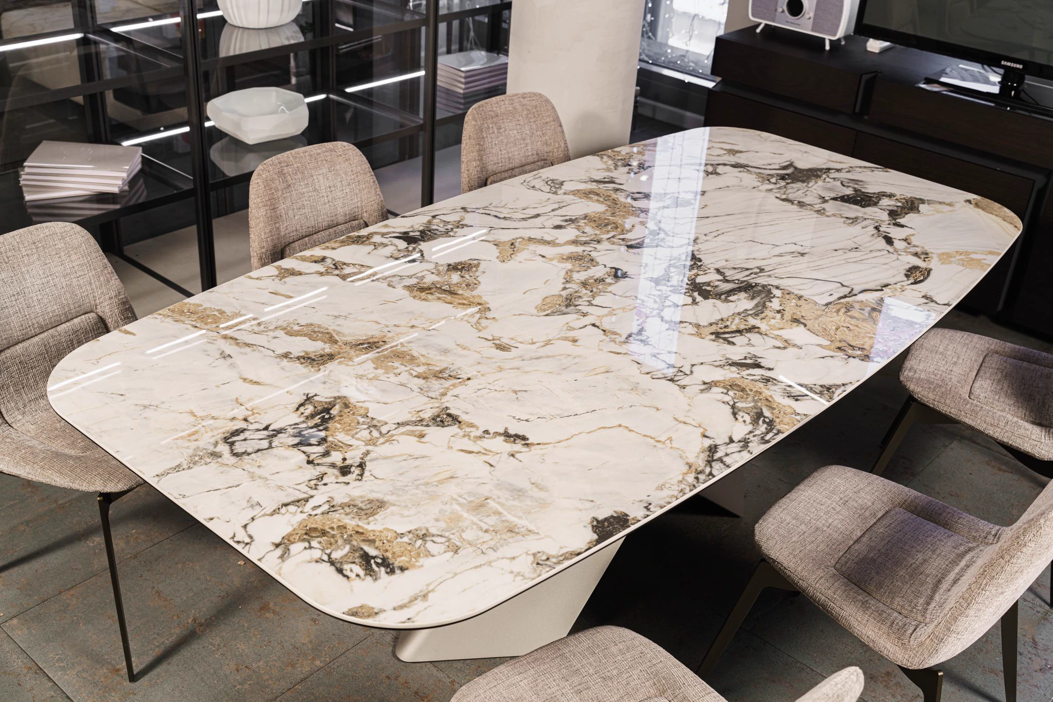 Стол Tyron Keramik KM11 Makalu — Cattelan Italia, стекло, фото 4