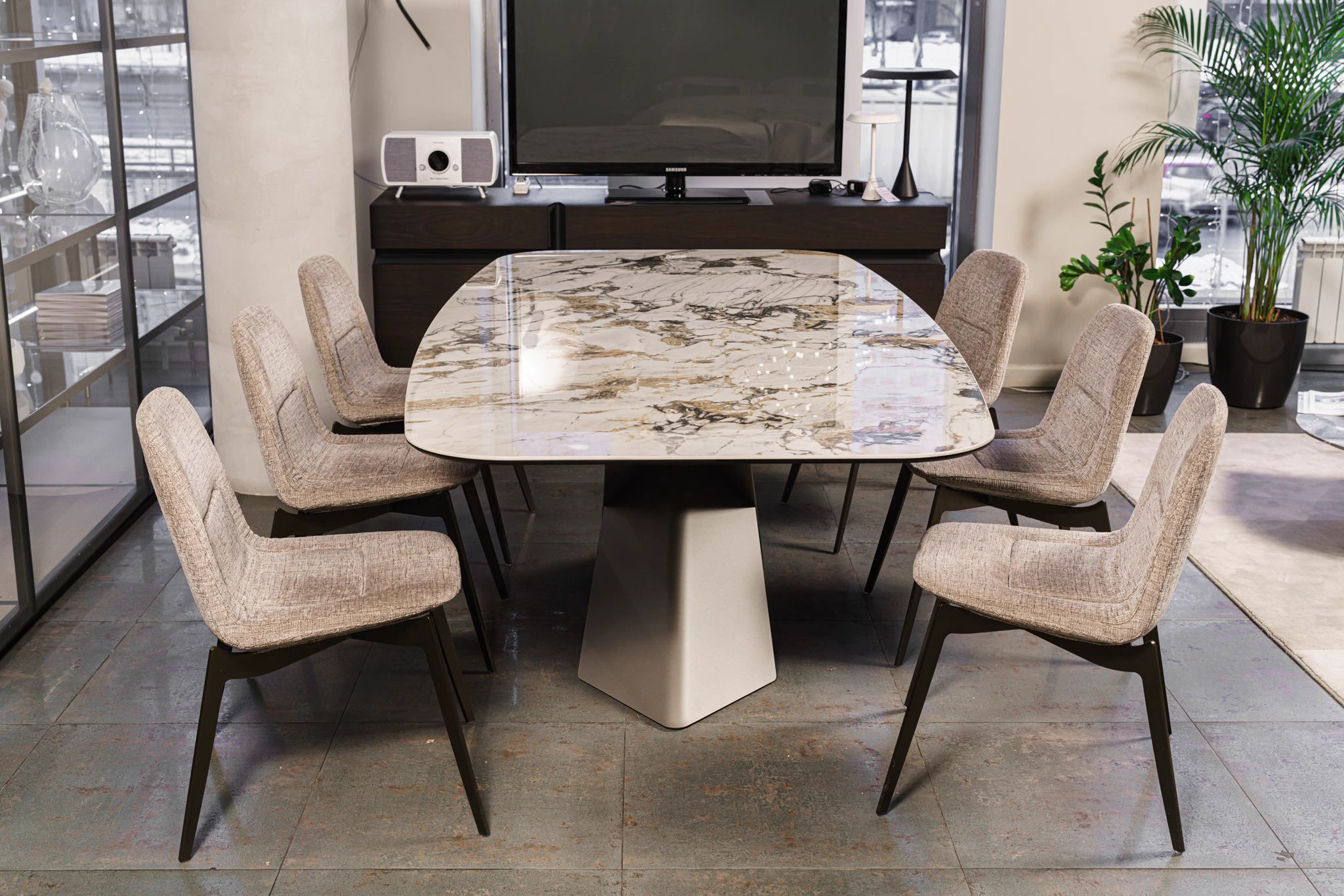 Стол Tyron Keramik KM11 Makalu — Cattelan Italia, стекло, фото 5