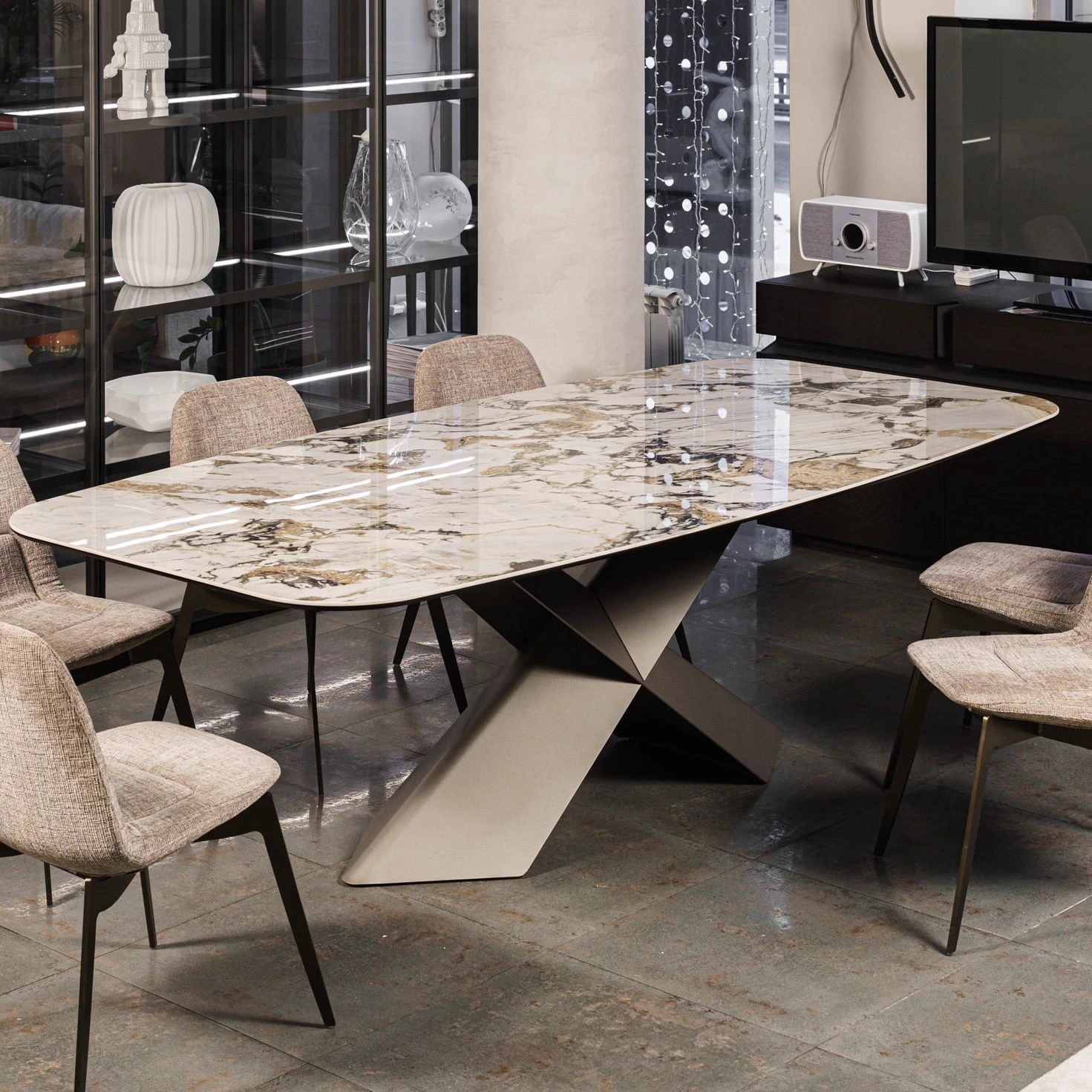 Стол Tyron Keramik KM11 Makalu — Cattelan Italia, стекло