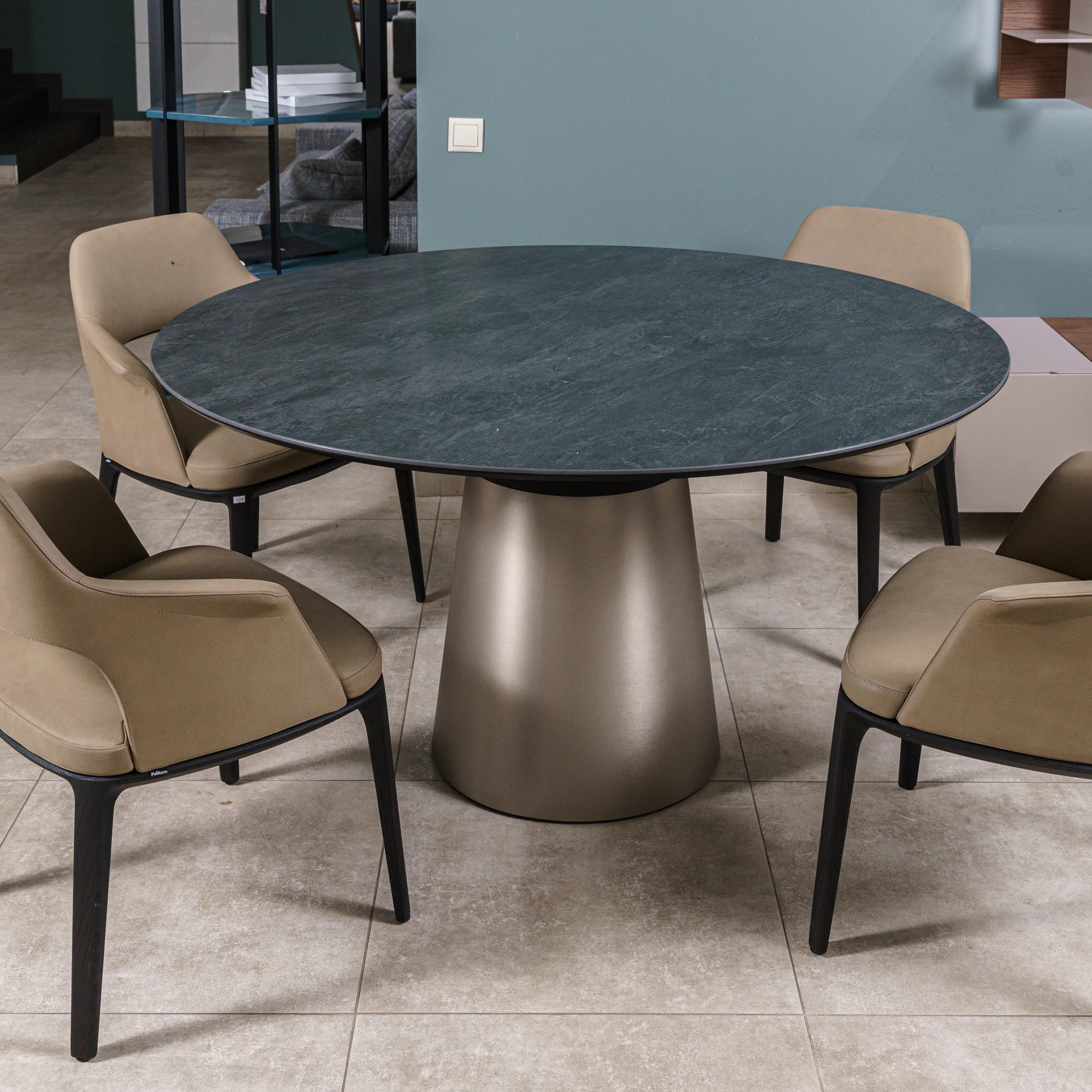 Стол Yoda Keramik Round Ardesia — Cattelan Italia, керамика