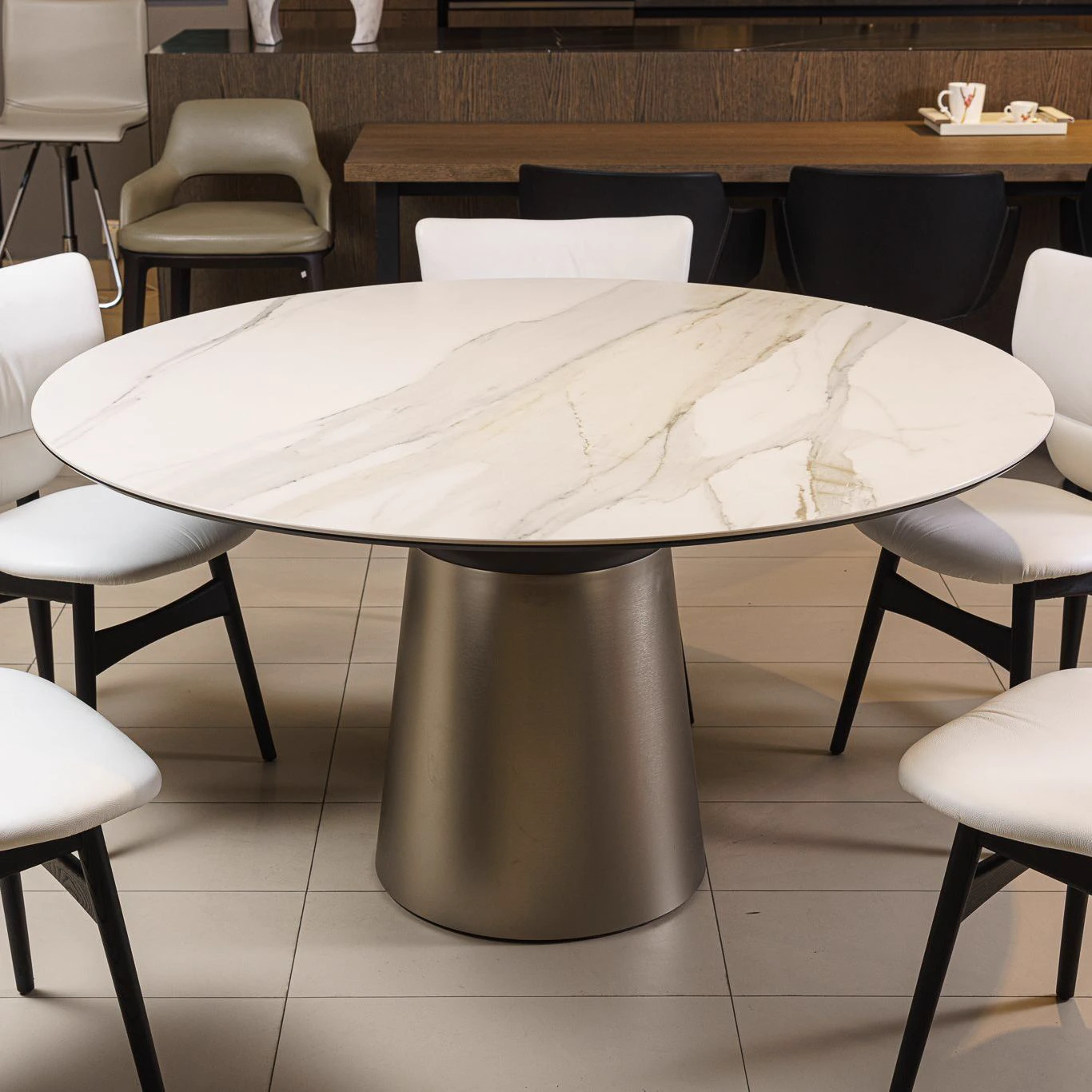 Стол Yoda Keramik Round KM05 Golden — Cattelan Italia, стекло