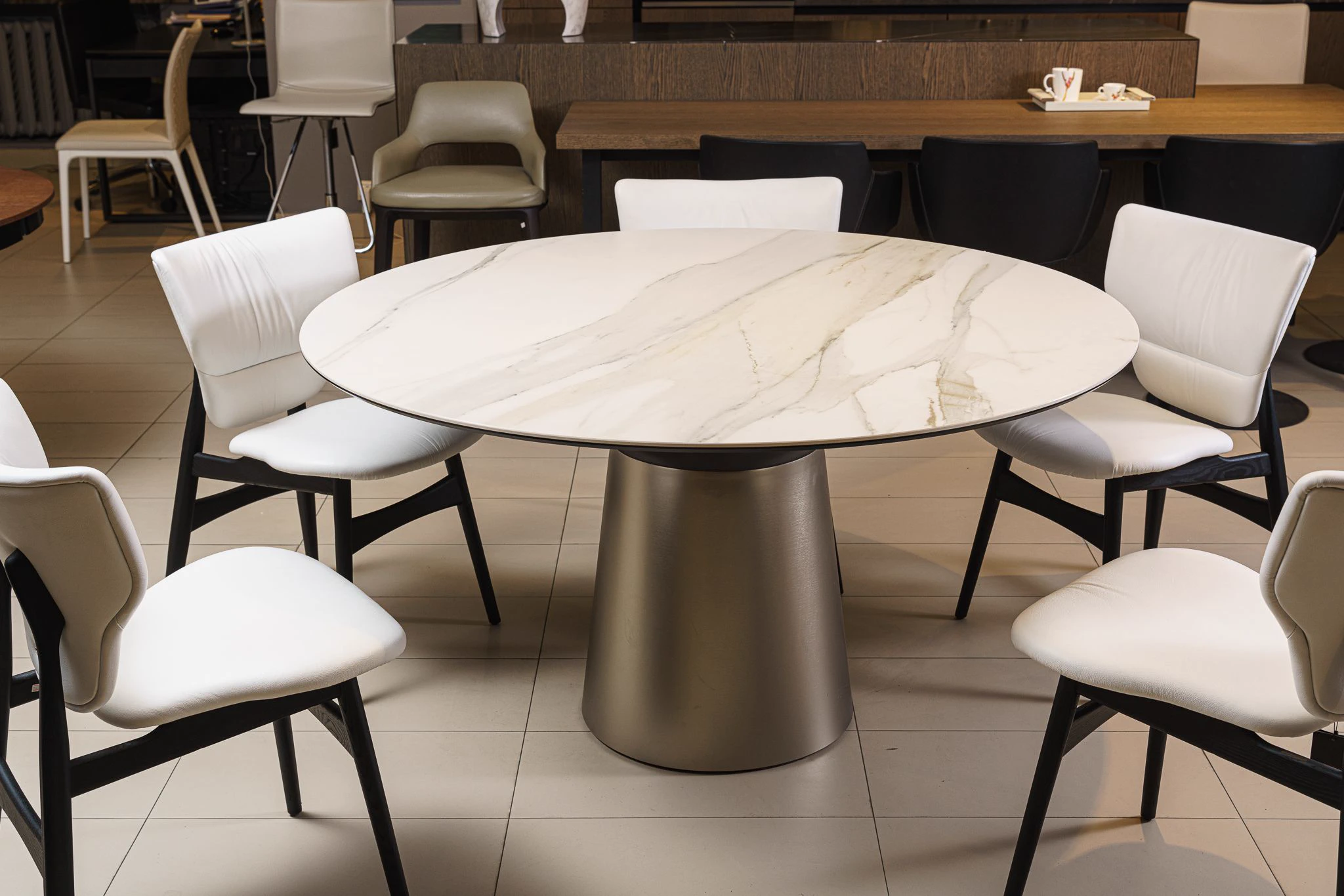 Стол Yoda Keramik Round KM05 Golden — Cattelan Italia, стекло, фото 2