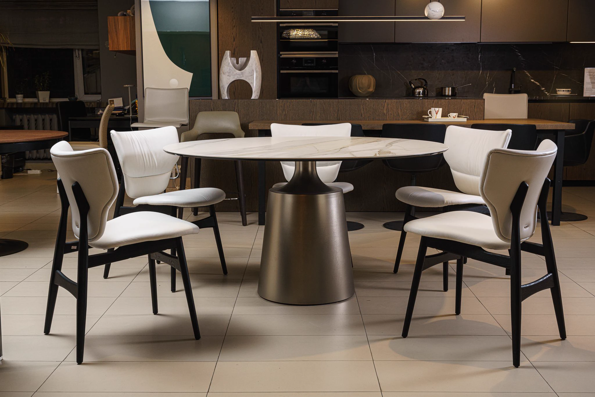 Стол Yoda Keramik Round KM05 Golden — Cattelan Italia, стекло, фото 5