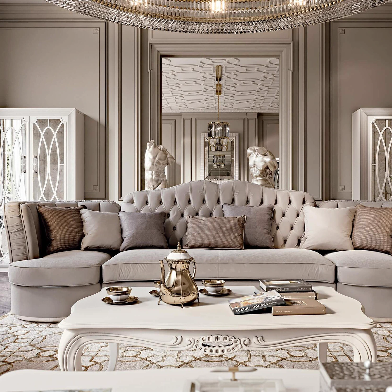 Каркас и наполнение: дерево, металл, ППУ. Стиль ар-деко Диван Gatsby — Cavio Casa, кожа