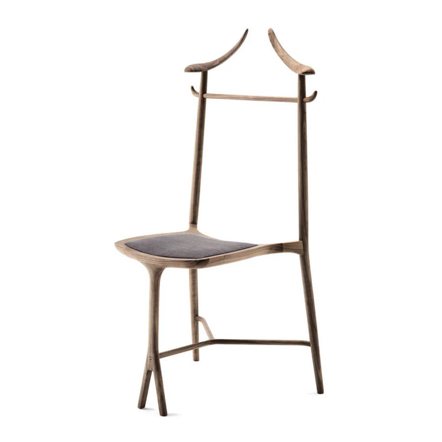 Стул Chambre Close Walnut St.Moka — Ceccotti, кожа, фото 6