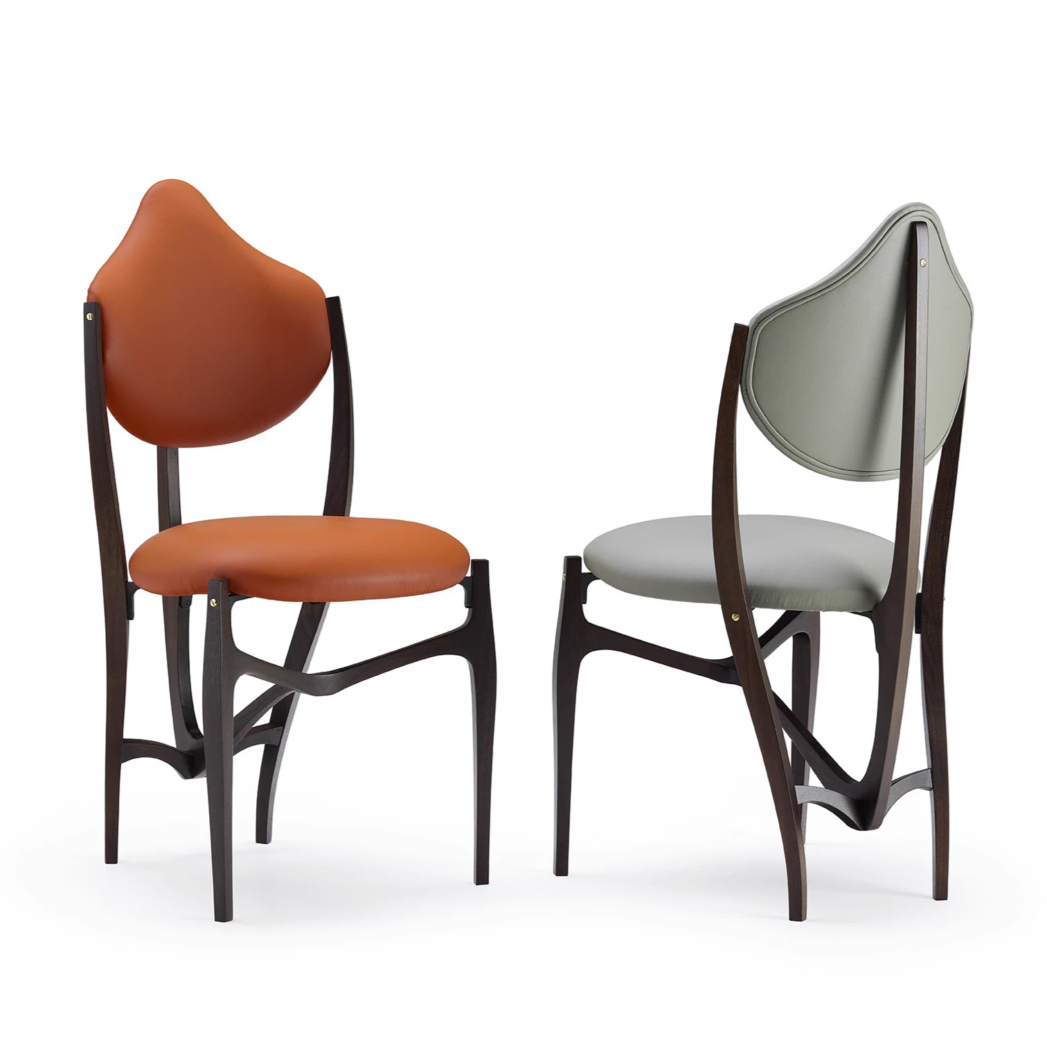 Каркас и наполнение: дерево. Современный дизайн Стул Stellage 52 Chair — Ceccotti, кожа