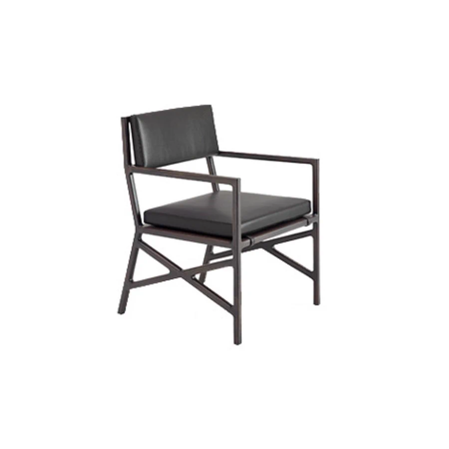 Каркас и наполнение: дерево. Современный дизайн Стул с подлокотниками Teahouse Chair — Ceccotti, кожа